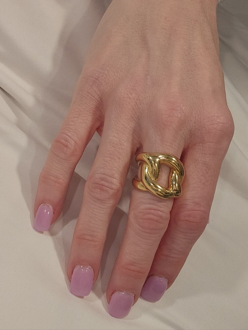 NEW Gold Plated Chunky Chain Link Statement | Bold Sculptural Cocktail Ring